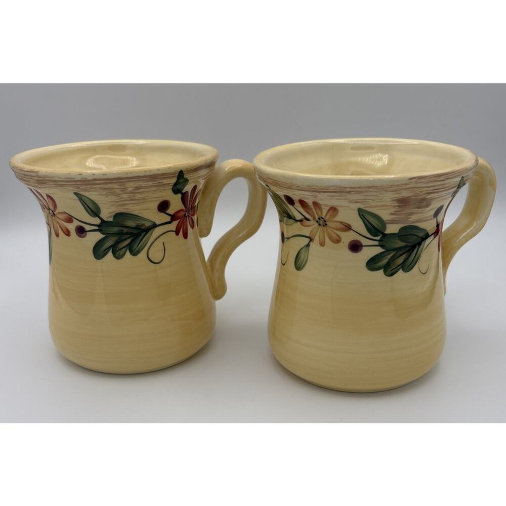 Pfaltzgraff 2007 Hand Painted Fruit Bounty Yellow Mug or Cup 2 Available